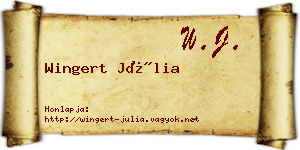 Wingert Júlia névjegykártya